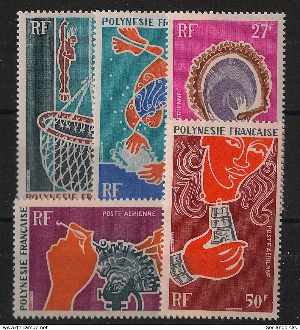 POLYNESIE - 1970 - Poste Aérienne PA N°YT. 34 à 38 - Huitre - Série Complète - Neuf Luxe** / MNH / Postfrisch - Nuevos