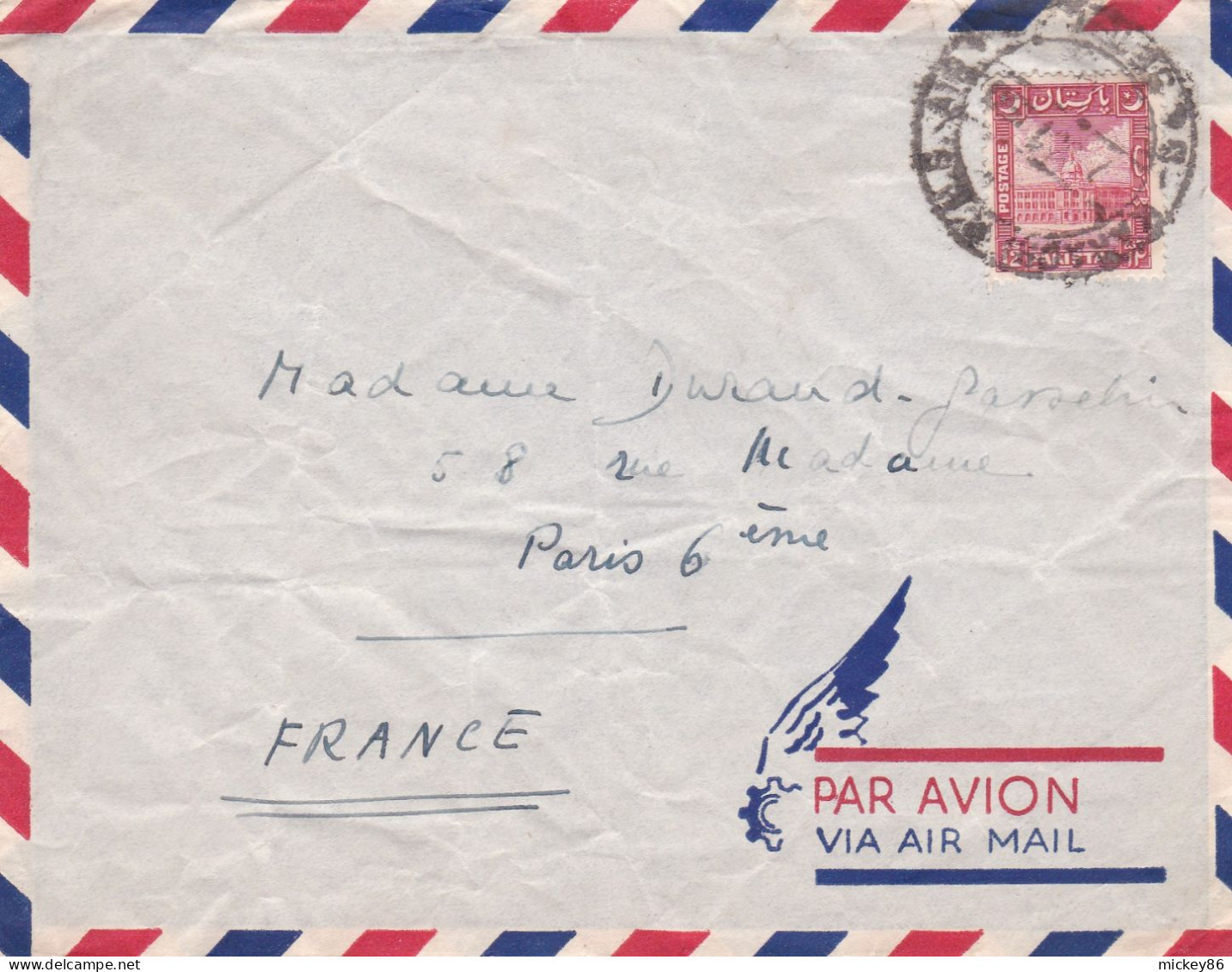 Pakistan -- Lettre Destinée à PARIS - 75 (France)...  Timbres.... Cachet Rond..... - Pakistan