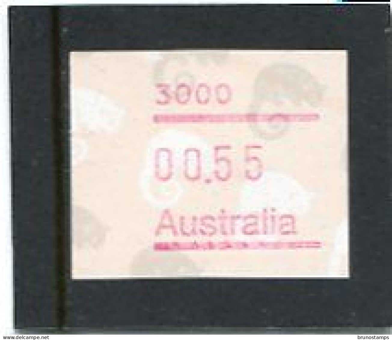 AUSTRALIA - 1988  55c  FRAMA  POSSUM  POSTCODE  3000 (MELBOURNE)  MINT NH - Machine Labels [ATM]