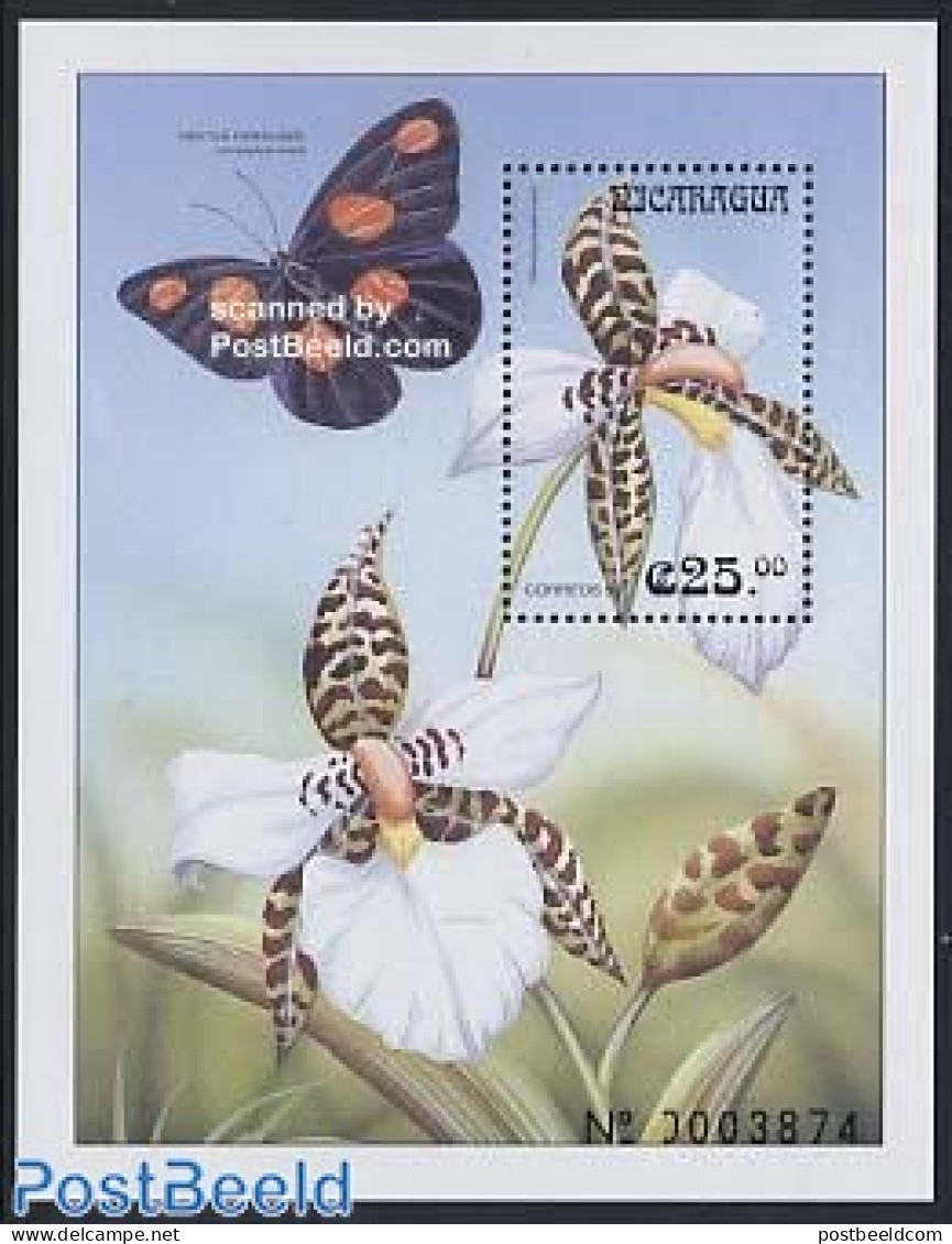 Nicaragua 1999 Odontoglossum Rosii S/s, Mint NH, Nature - Butterflies - Flowers & Plants - Orchids - Nicaragua