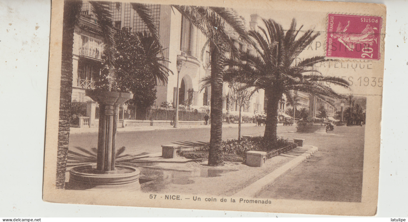 Nice  06 Carte Circulée Timbrée-Avenue Un Coin De La Promenade Au Fond Animée - Markten, Pleinen