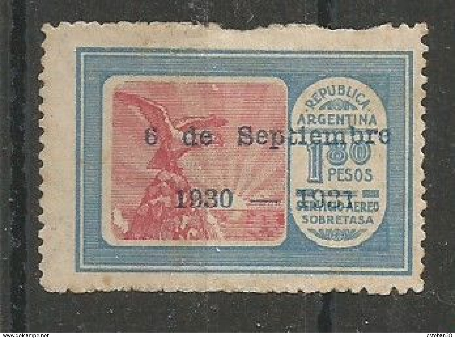 Graf Zeppelin $1.80 Celeste Y Carmin - Poste Aérienne