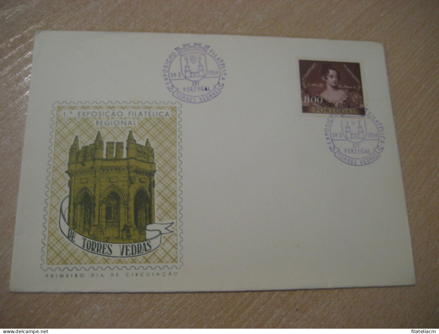 TORRES VEDRAS 1954 Expo Filatelica Cancel Cover PORTUGAL - Brieven En Documenten
