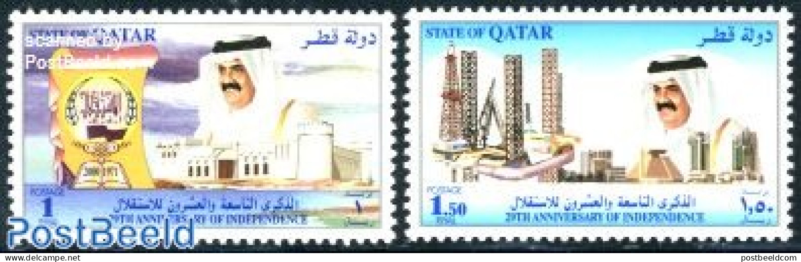 Qatar 2000 29 Years Independence 2v, Mint NH - Qatar