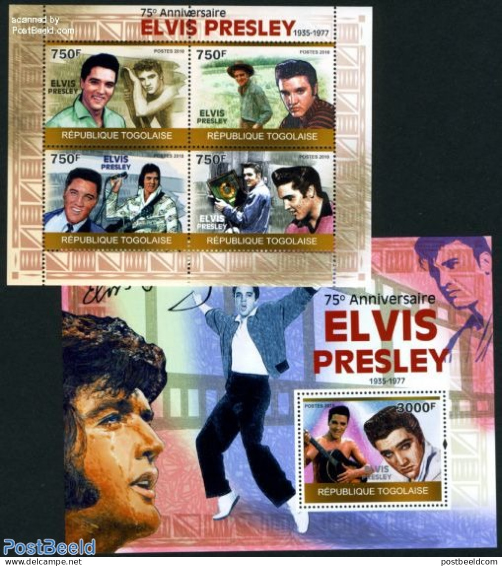 Togo 2010 Elvis Presley 2 S/s, Mint NH, Performance Art - Elvis Presley - Music - Popular Music - Elvis Presley