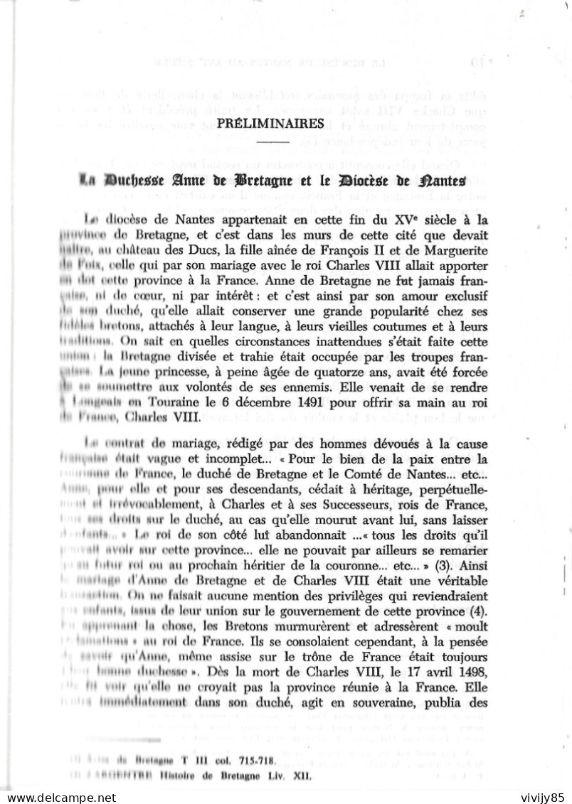 44 - NANTES - Livre " Le Diocèse Au XVI è Siècle 1500-1600 " - 1976 - Pays De Loire