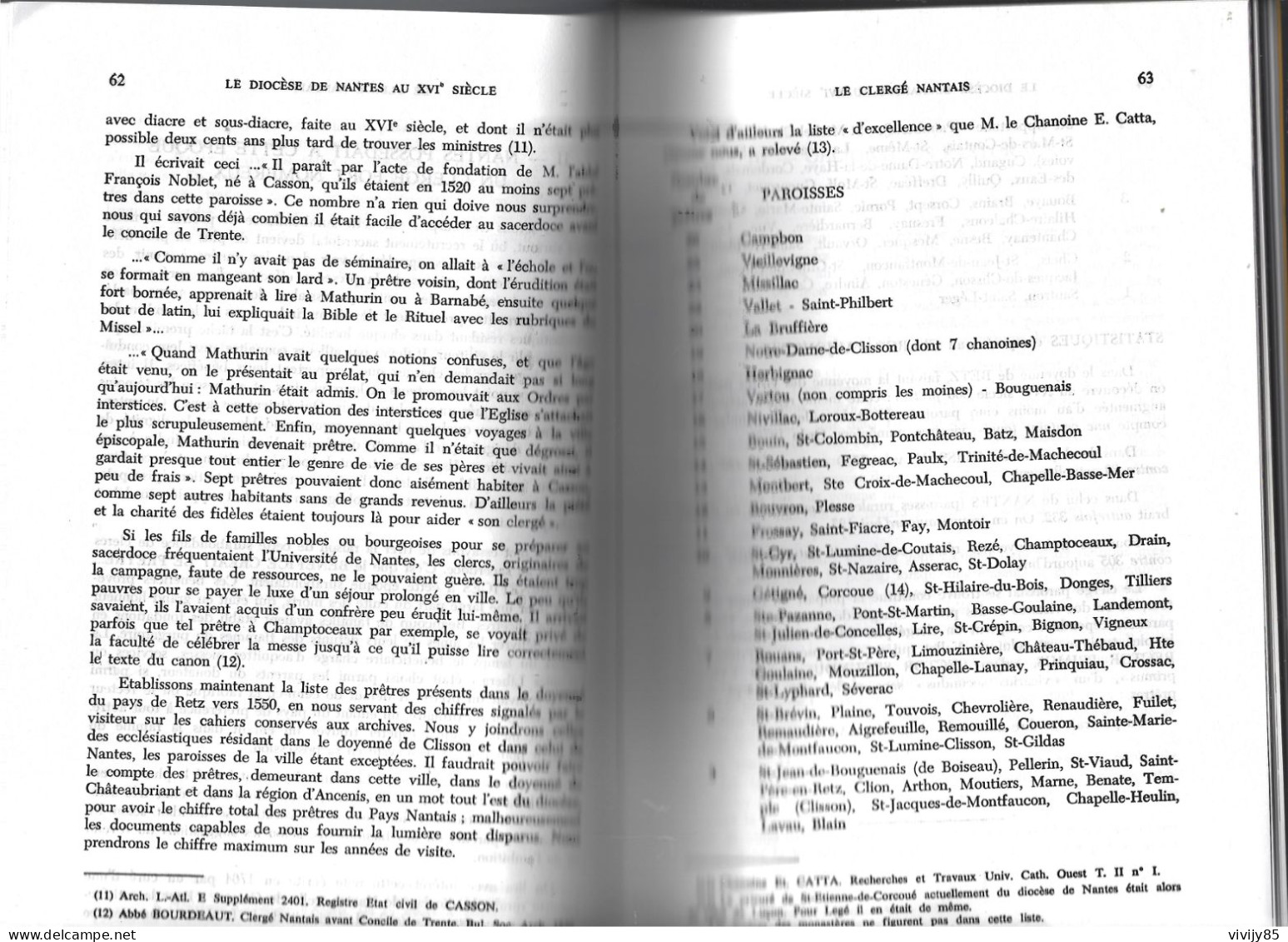 44 - NANTES - Livre " le Diocèse au XVI è siècle 1500-1600 " - 1976