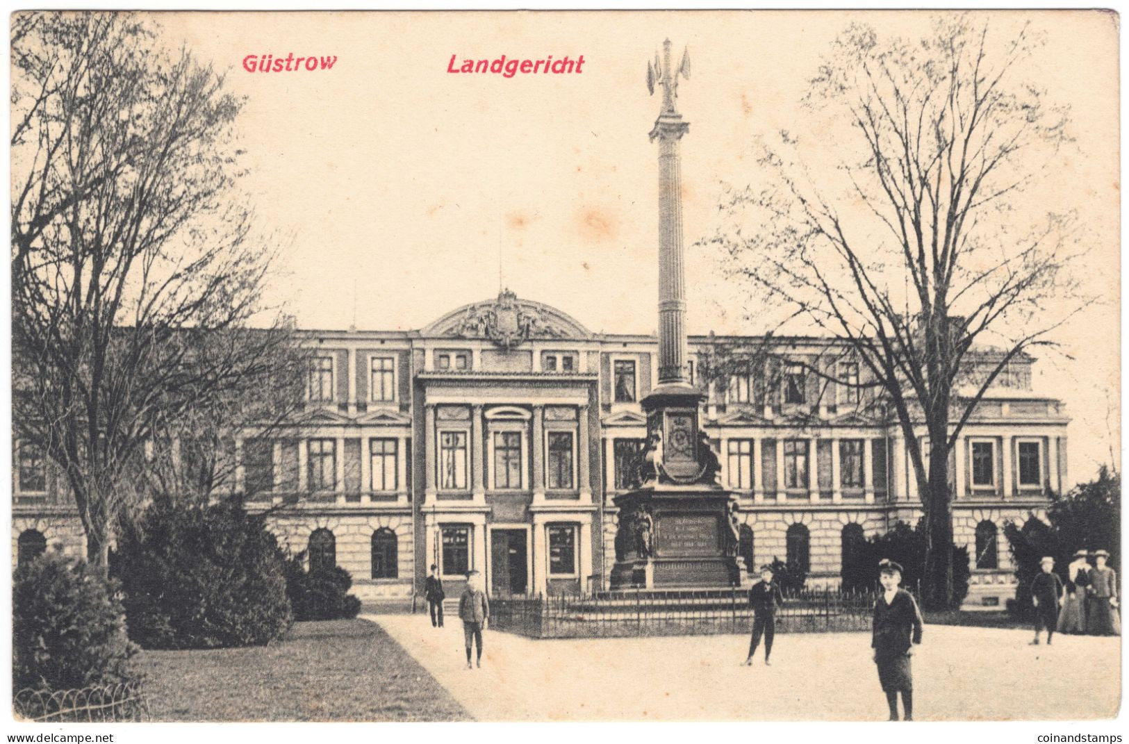 Postkarte Güstrow -Landgericht, S/w, 1908, Orig. Gelaufen Nach Ludwigslust, II- - Güstrow