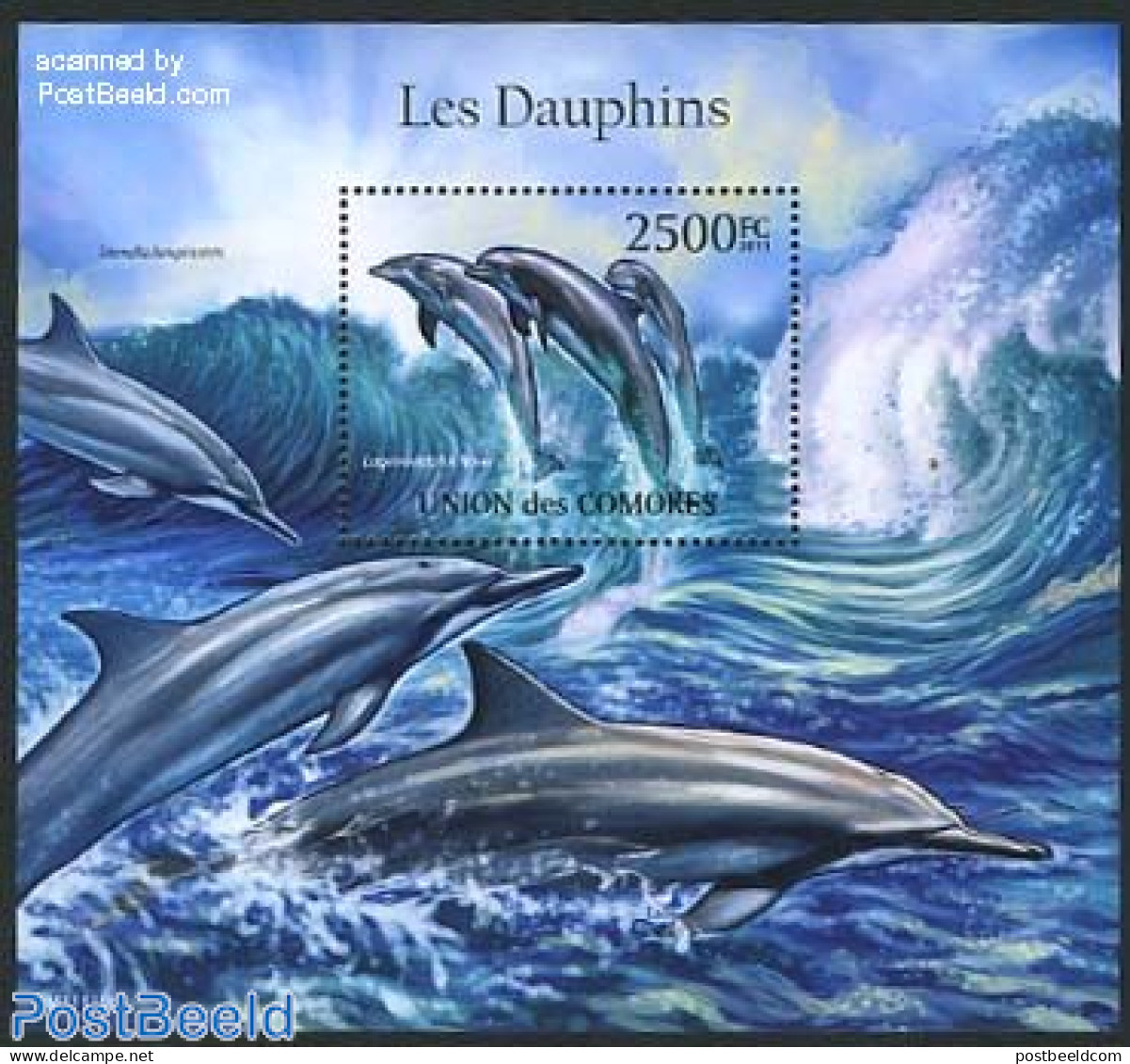Comoros 2011 Dolphins S/s, Mint NH, Nature - Sea Mammals - Comores (1975-...)