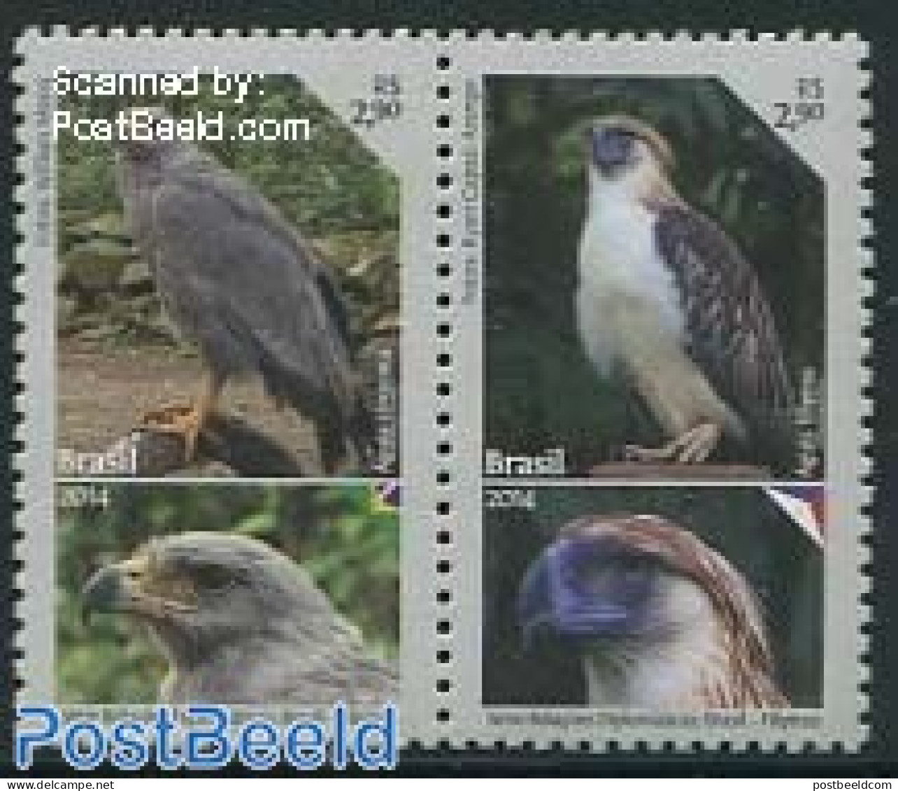 Brazil 2014 Birds, Friendship With Philipines 2v [:], Mint NH, Nature - Birds - Birds Of Prey - Neufs