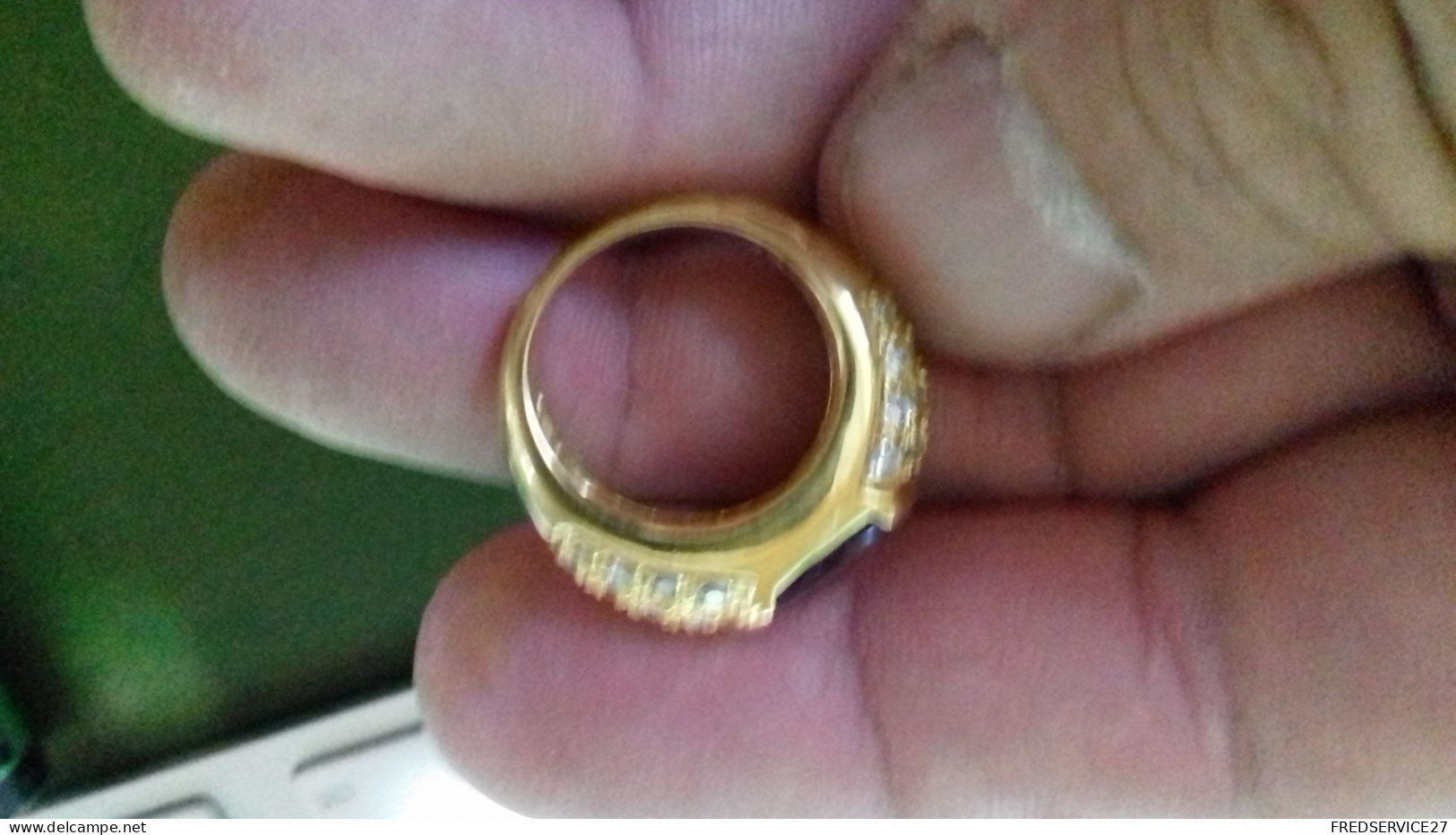 B16 / BAGUE OR 18CARAT AVEC DIAMANT?? ET AMESTHISTE POIDS 6.3 GRAMMES TROU1.8CM - Anelli