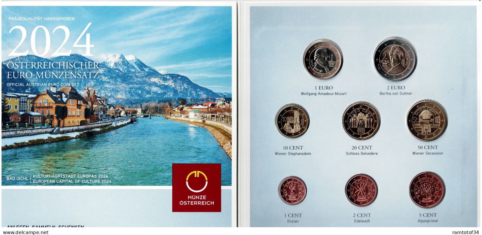 2024 AUTRICHE - Coffret BU (8 Pièces) Série Monnaies Euro - Austria