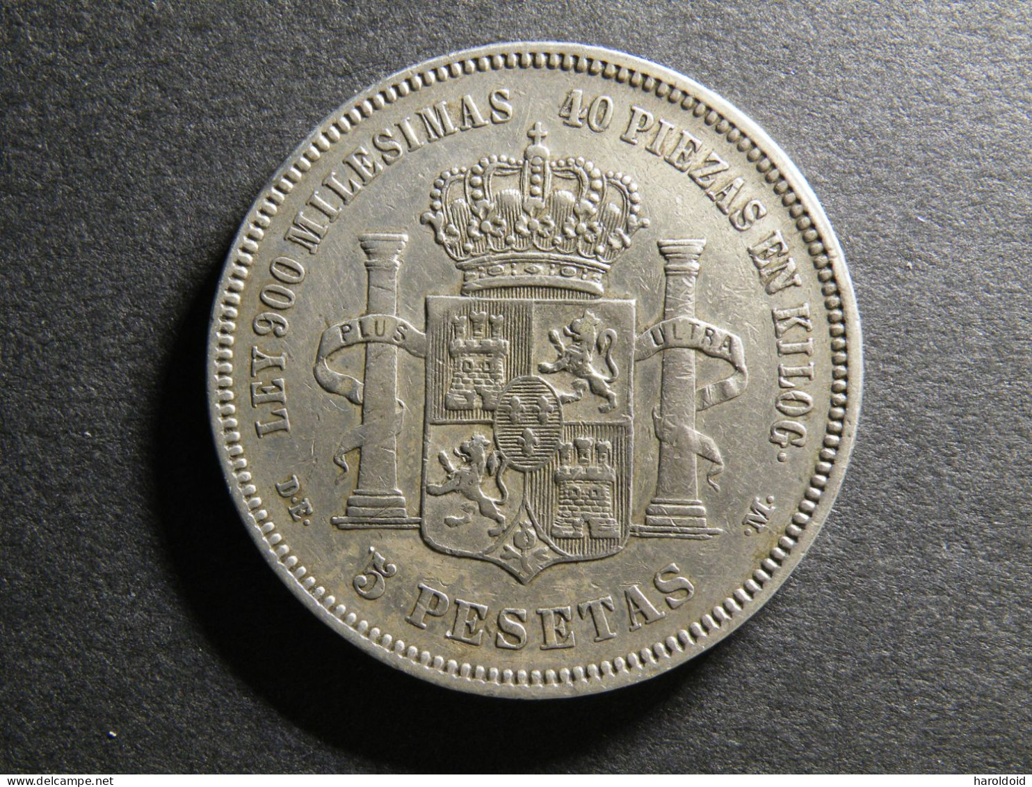 ESPAGNE - 5 PESETAS 1876 - ALFONSO XII REY - TTB/SUP - Eerste Muntslagen