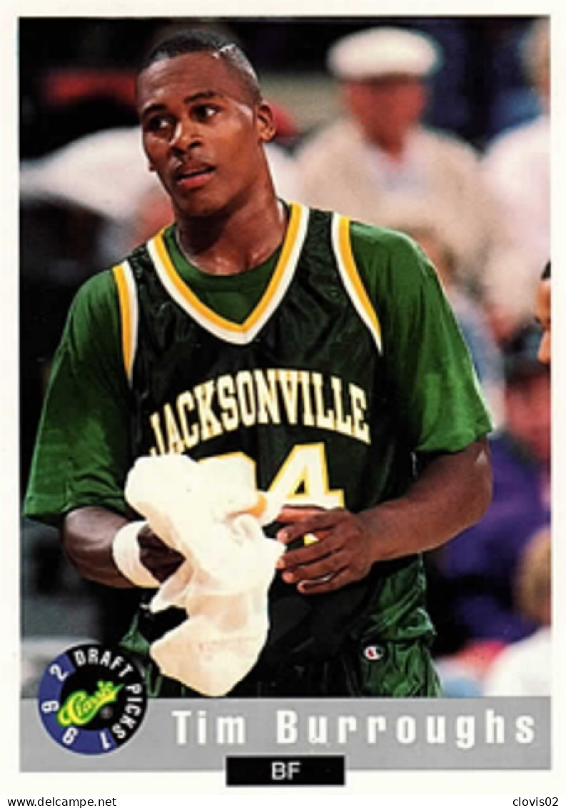 62 Tim Burroughs - Minnesota Timberwolves - Carte NBA 1992 Classic Draft Picks Basketball - Autres & Non Classés