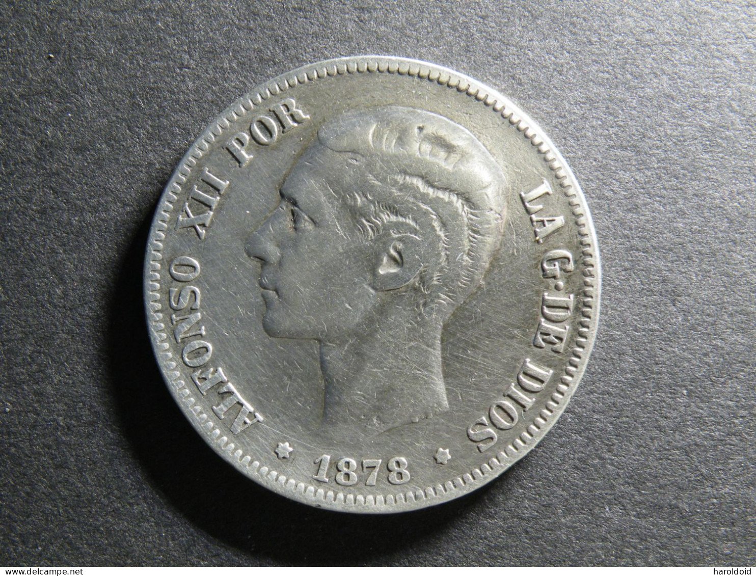 ESPAGNE - 5 PESETAS 1878 - ALFONSO XII - Premières Frappes