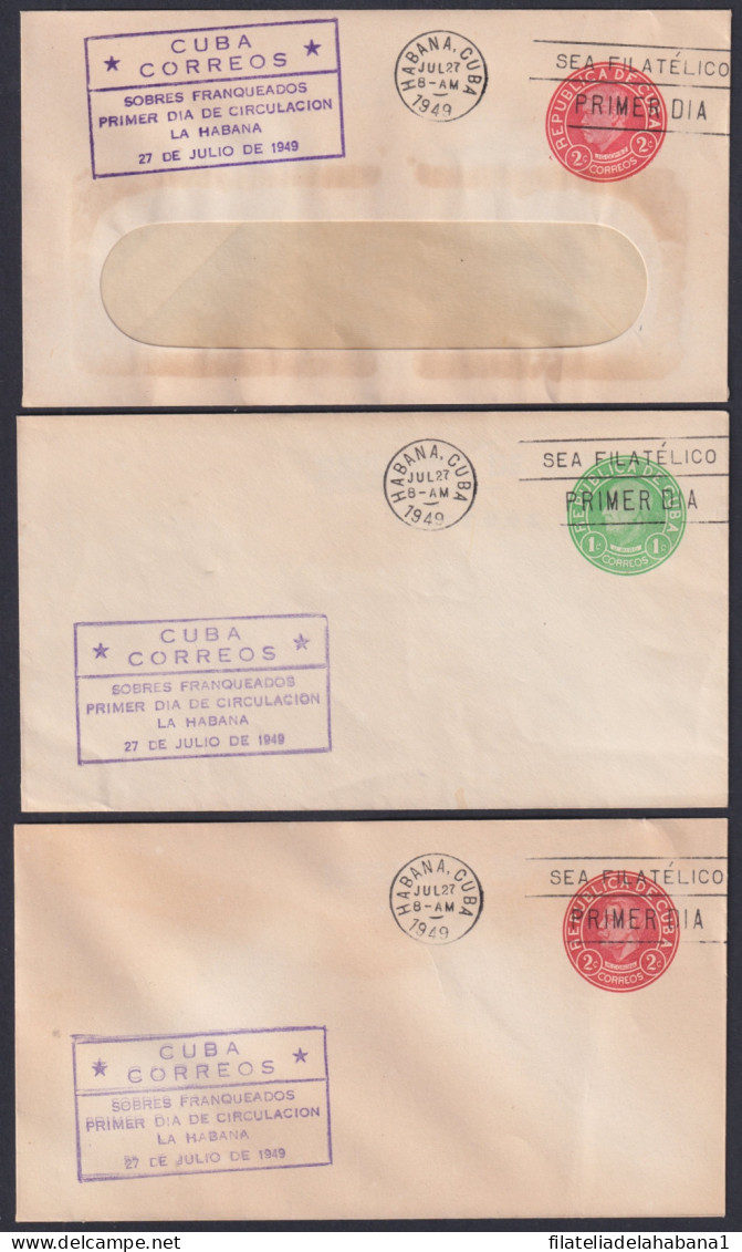 1949-EP-199 CUBA REPUBLICA 1949 LG2193 FDC VIOLET COVER POSTAL STATIONERY.  - Other & Unclassified