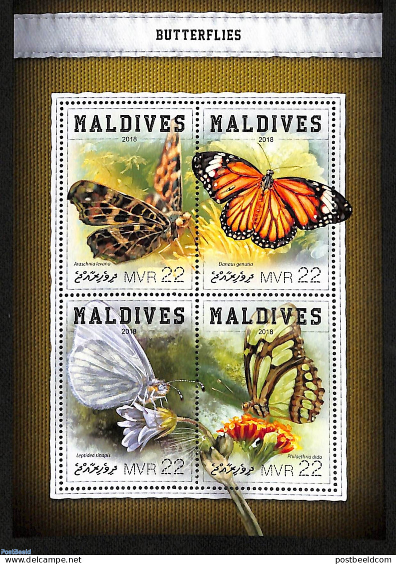 Maldives 2018 Butterflies, Mint NH, Nature - Butterflies - Maldives (1965-...)