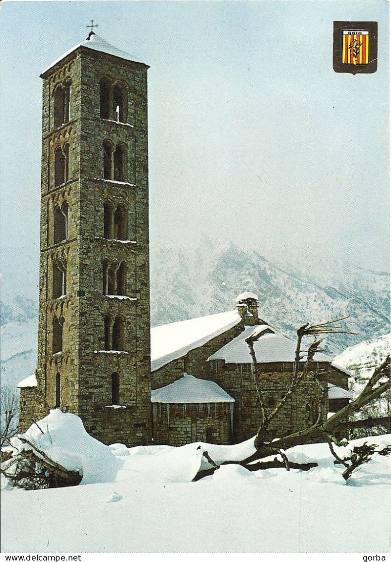 *CPM -  ESPAGNE - CATALOGNE - Vall De Bohi - TAHULL - Església De Sant Climent - Blason - Lérida