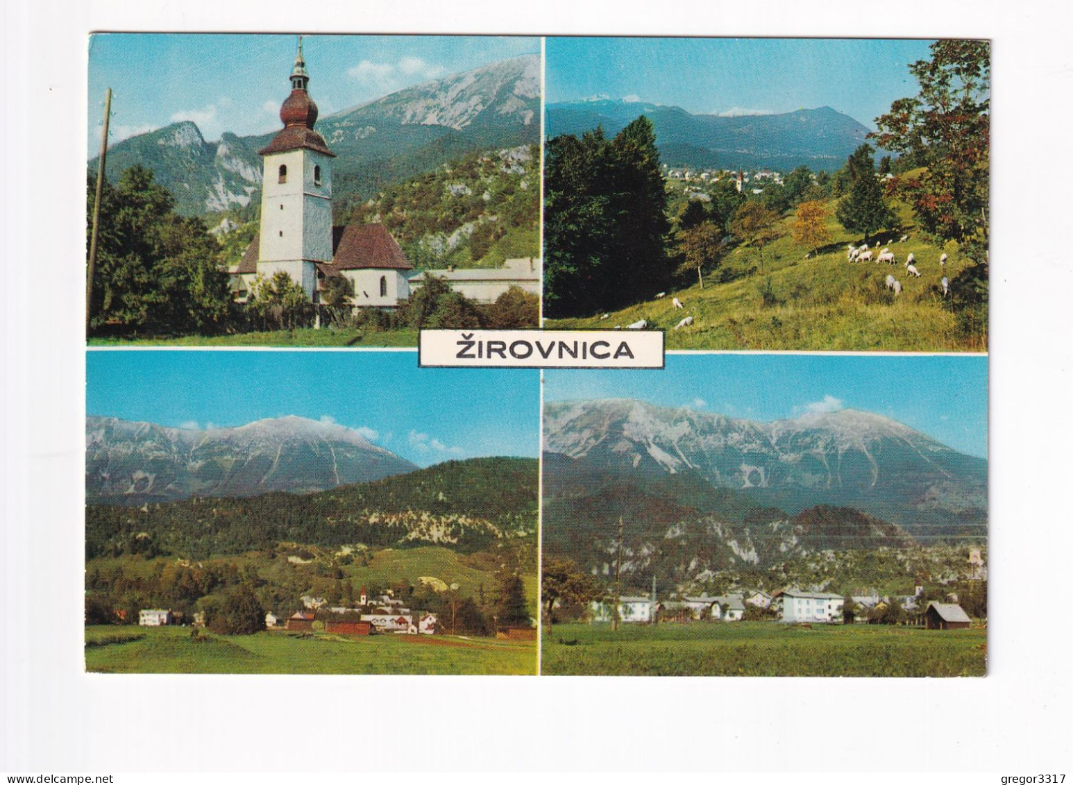 E6300) ZIROVNICA - 1973 - Kirche Häuser Wiesen Berge - Slovénie