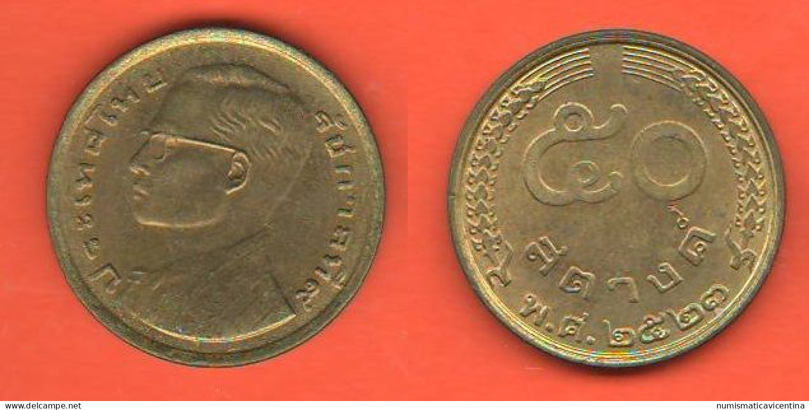 Thailandia 50 Satang 1980 Thaïlande Thailand King Rama IX° Brass Coin - Tailandia