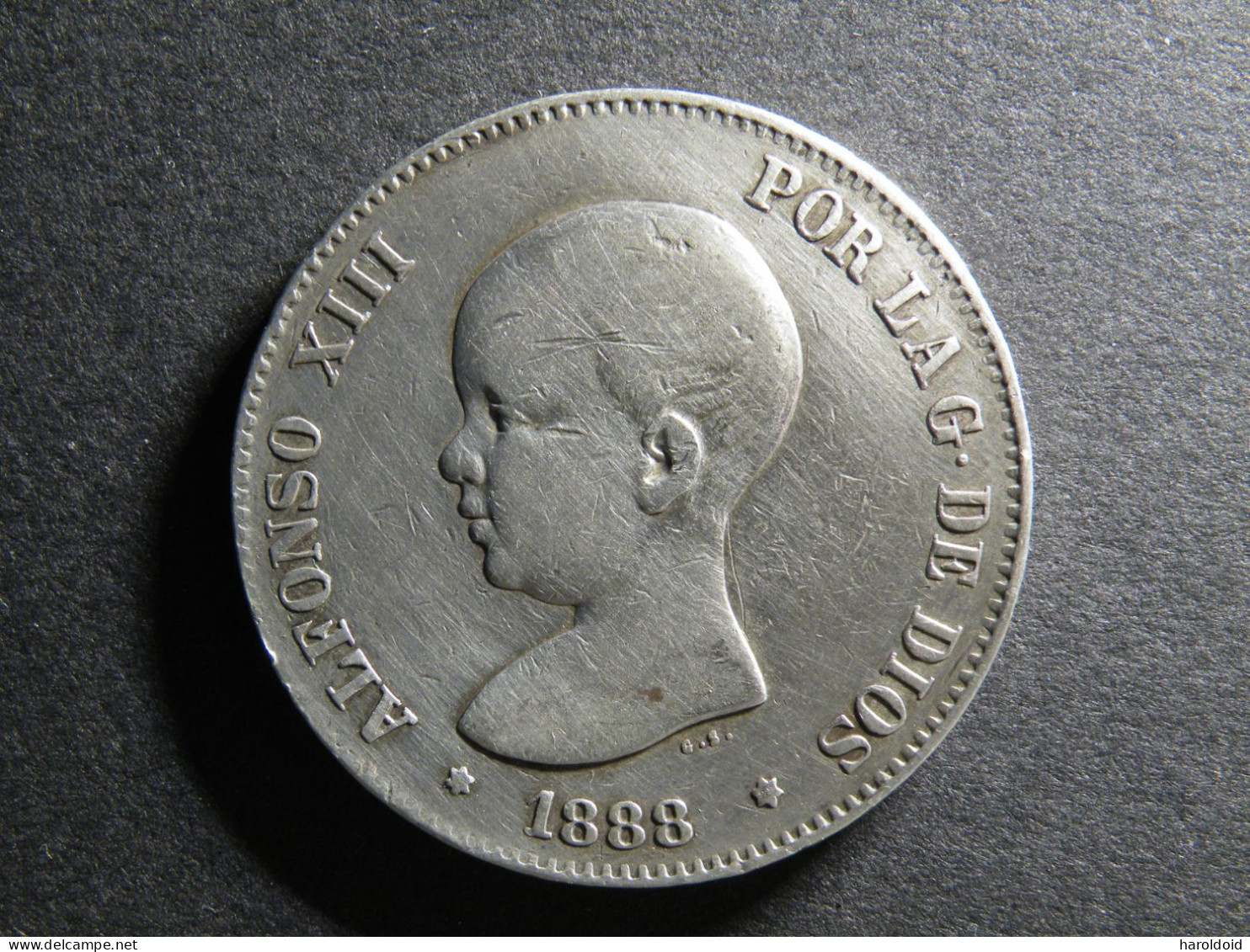 ESPAGNE - 5 PESETAS 1888 - ALFONSO XIII - Premières Frappes