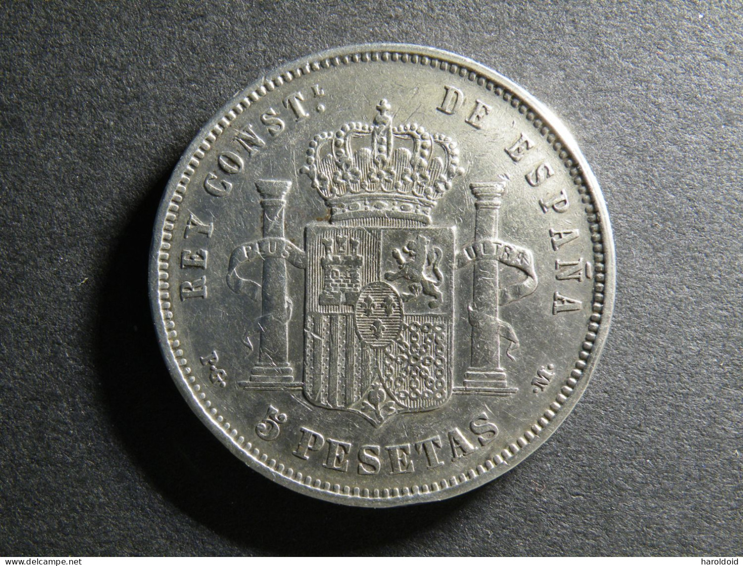 ESPAGNE - 5 PESETAS 1892 - ALFONSO XIII - Erstausgaben