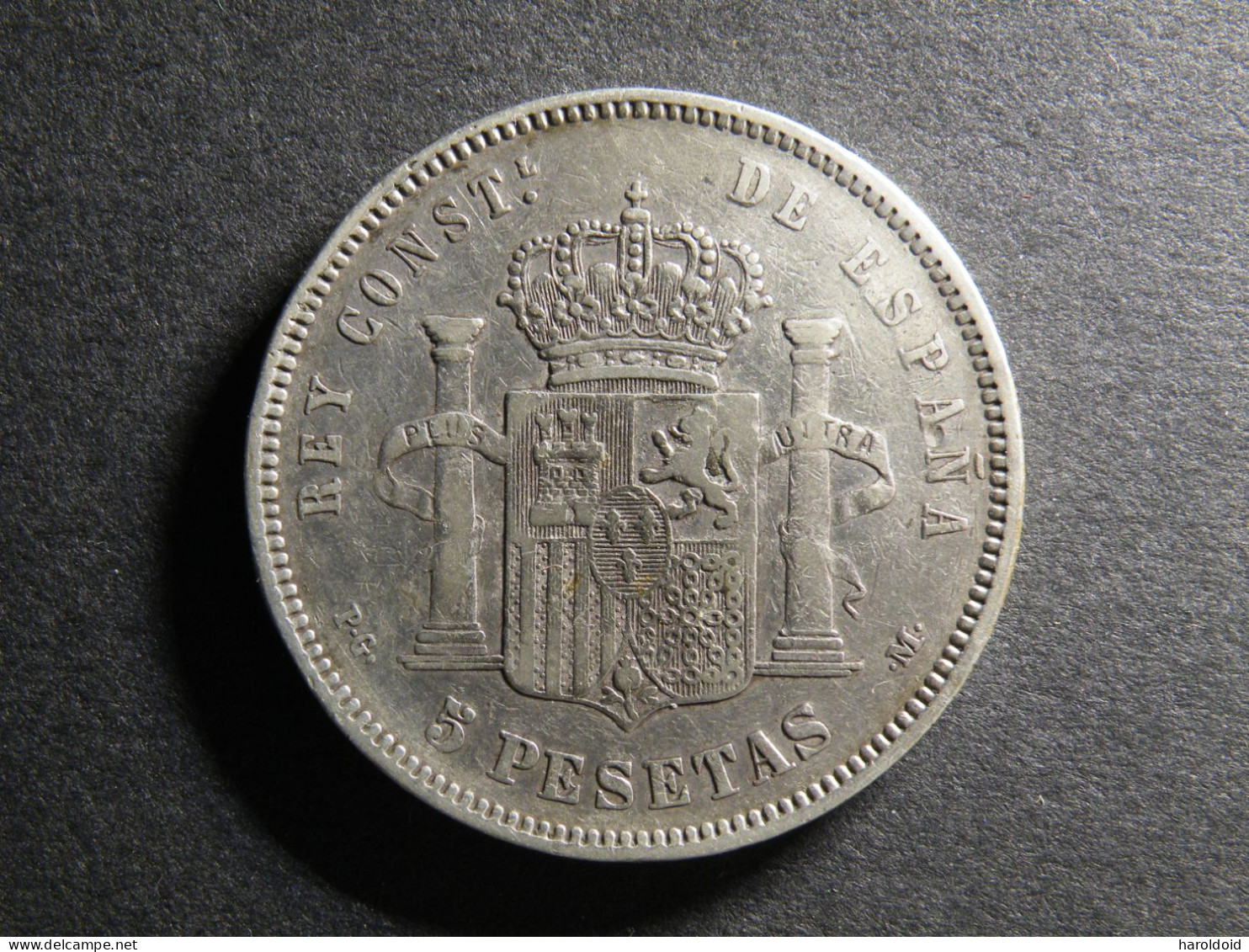 ESPAGNE - 5 PESETAS 1891 - ALFONSO XIII - First Minting
