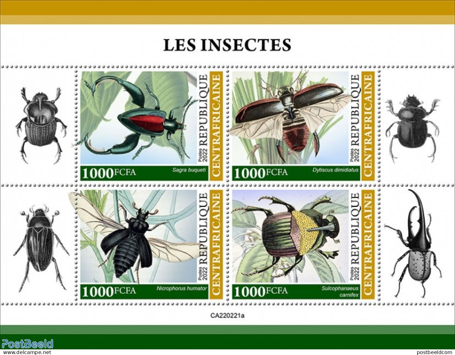 Central Africa 2022 Insects, Mint NH, Nature - Insects - Central African Republic