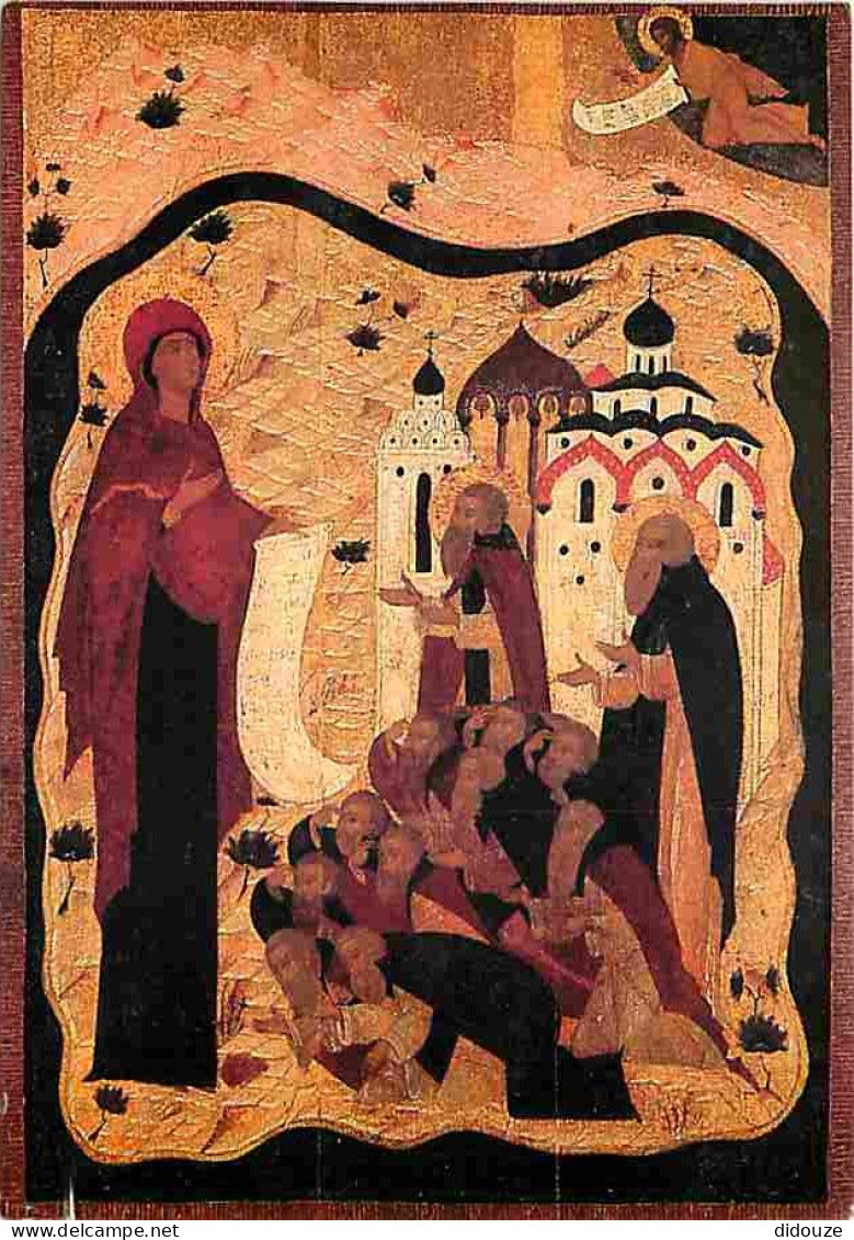 Art - Peinture Religieuse - Apparition De La Vierge Aux Saints Zosisme Et Savvati - CPM - Voir Scans Recto-Verso - Gemälde, Glasmalereien & Statuen