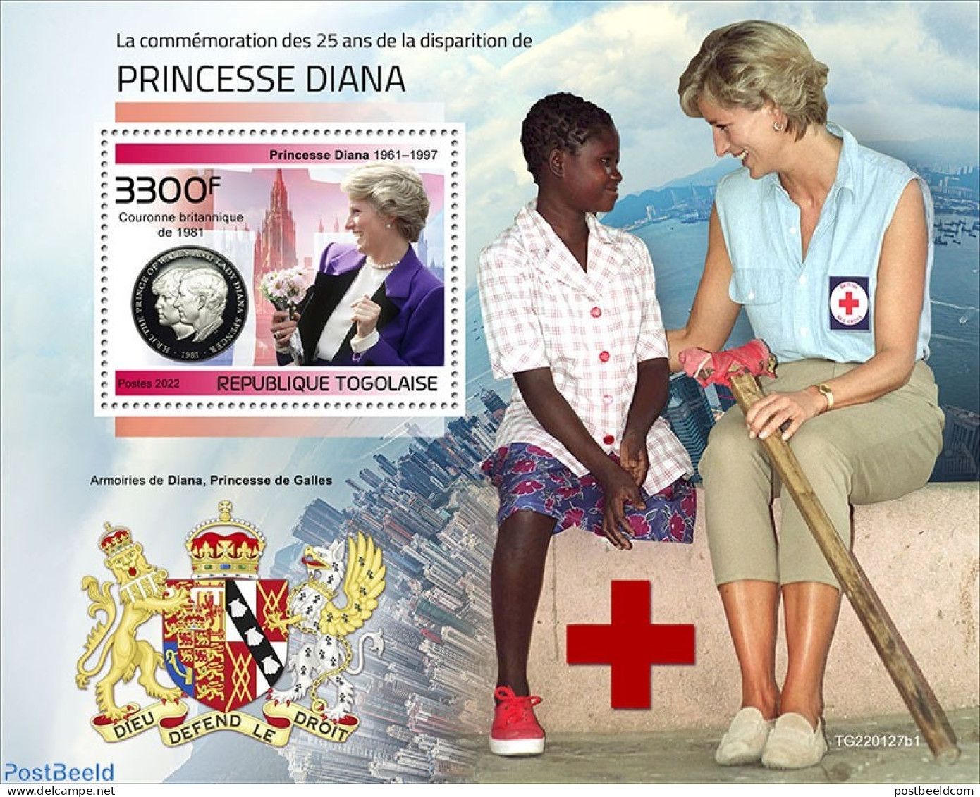 Togo 2022 25th Memorial Anniversary Of Princess Diana, Mint NH, History - Nature - Charles & Diana - Flowers & Plants - Familles Royales