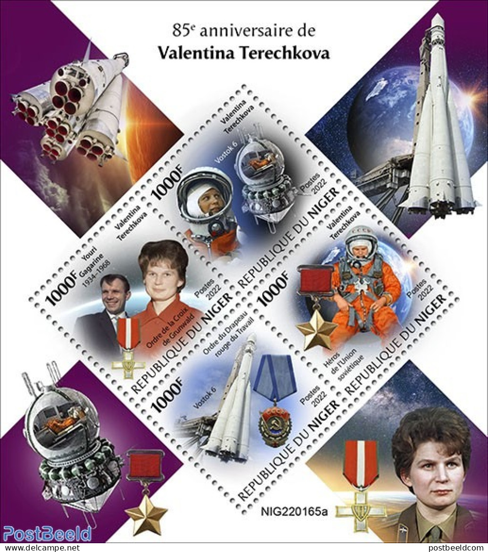 Niger 2022 85th Anniversary Of Valentina Tereshkova, Mint NH, Transport - Space Exploration - Niger (1960-...)