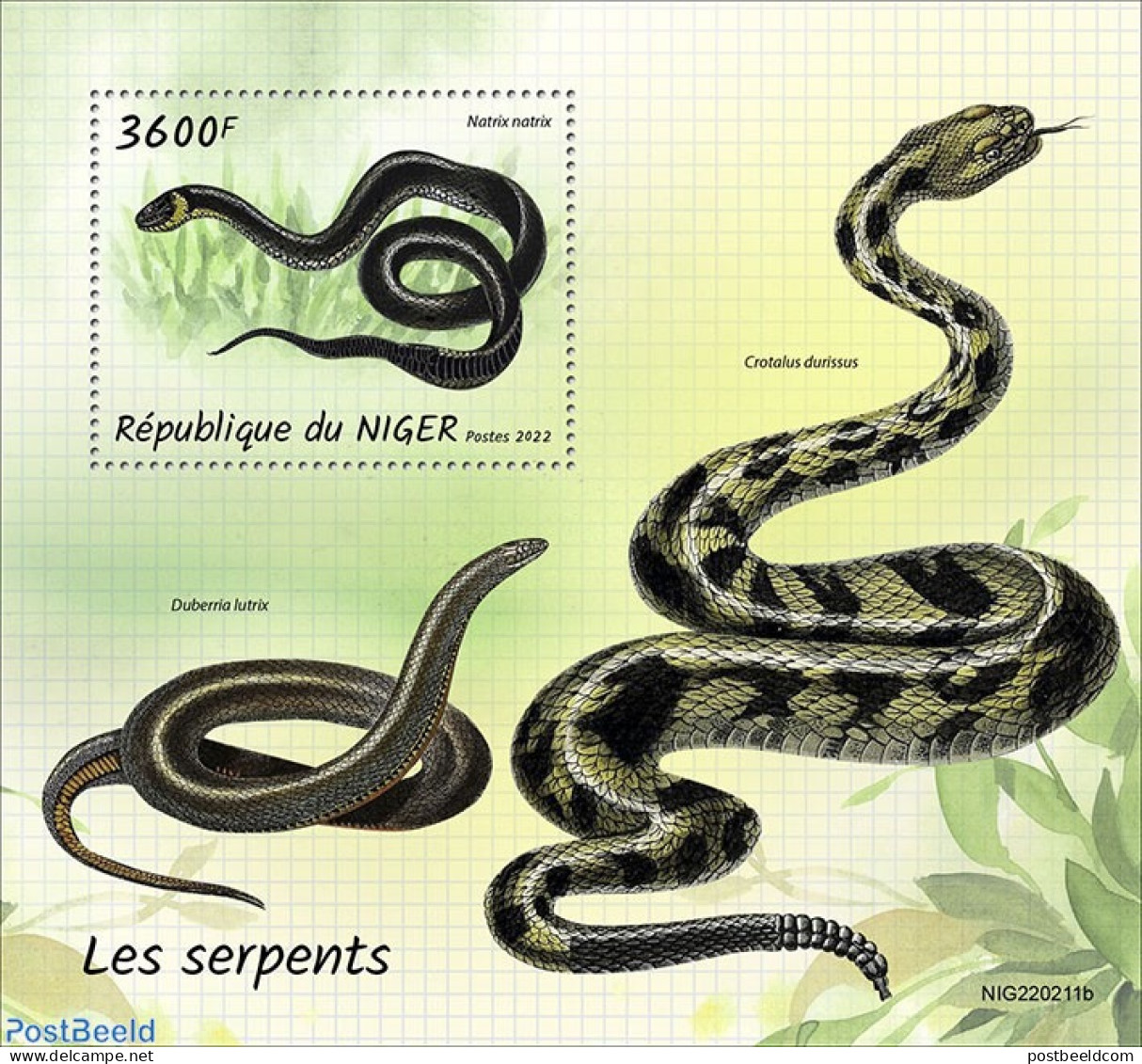 Niger 2022 Snakes, Mint NH, Nature - Snakes - Niger (1960-...)