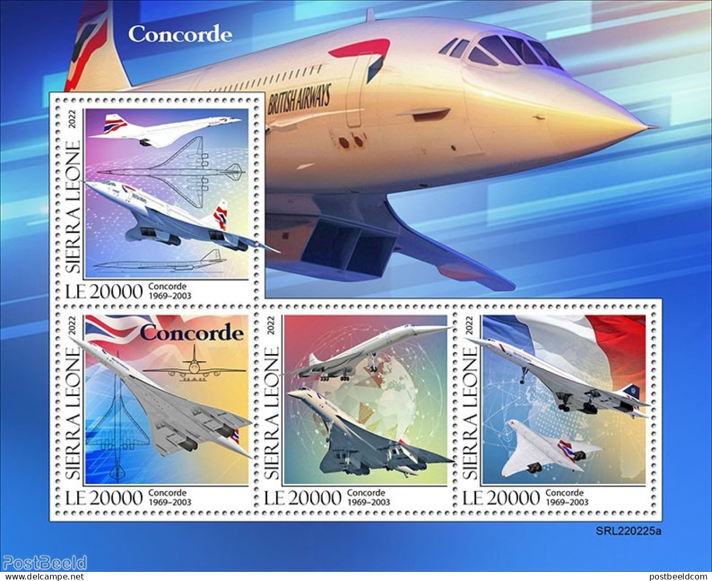 Sierra Leone 2022 Concorde, Mint NH, Transport - Concorde - Aircraft & Aviation - Concorde