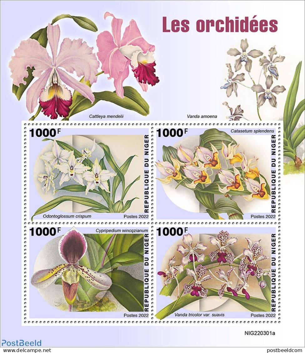 Niger 2022 Orchids, Mint NH, Nature - Flowers & Plants - Orchids - Niger (1960-...)