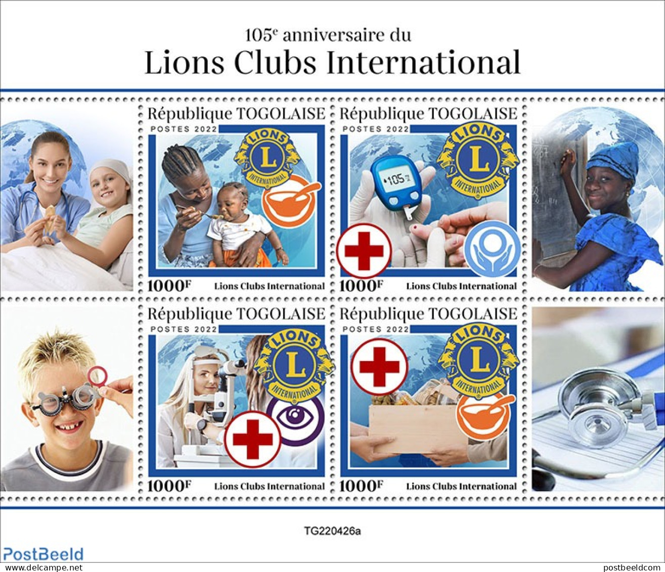 Togo 2022 105th Anniversary Of Lions Clubs International, Mint NH, Health - Various - Lions Club - Rotary, Lions Club