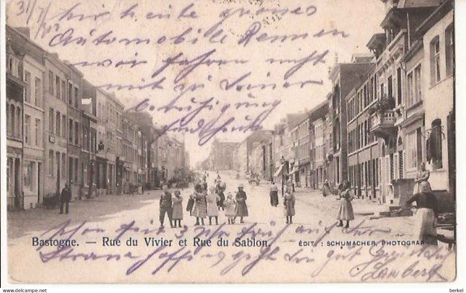 BASTOGNE RUE DU VIVIER Et Rue De  Sablon  1902 Cachetée Austria  1690 D1 - Bastogne