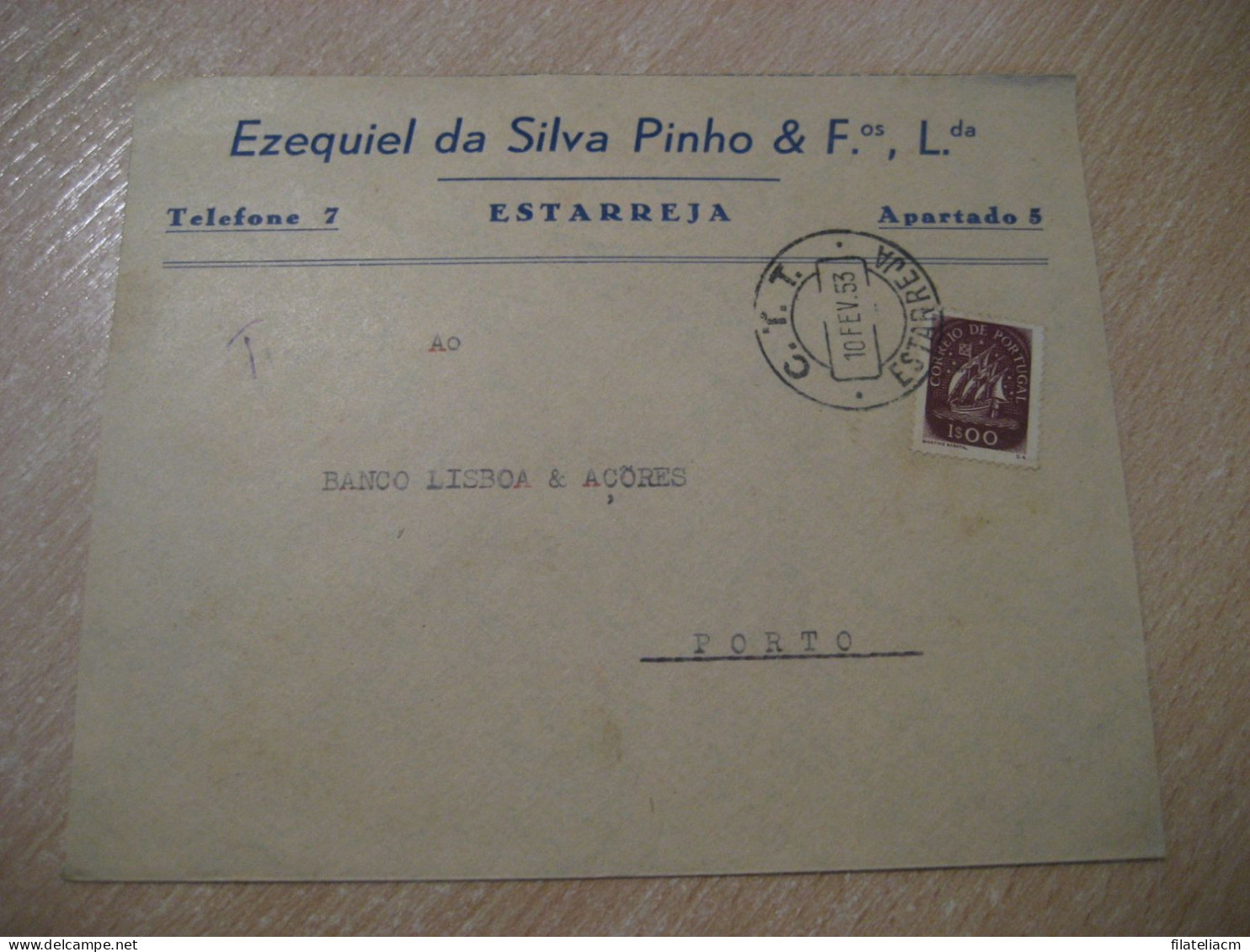 ESTARREJA 1953 To Porto Cancel Correspondentes Bancarios Cover PORTUGAL - Storia Postale