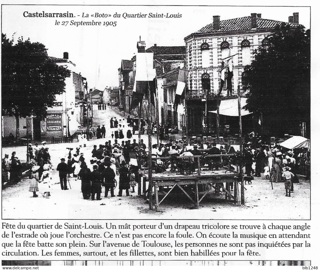 [82] Tarn Et Garonne Castelsarrasin Le Boto Du Quartier Saint Louis 27 Septembre 1905  Reproduction Photo - Castelsarrasin