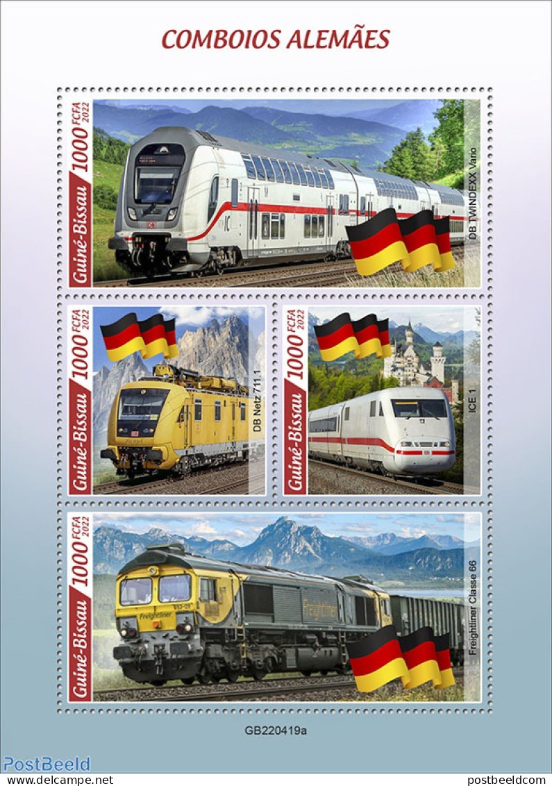 Guinea Bissau 2022 German Trains, Mint NH, Transport - Railways - Treni