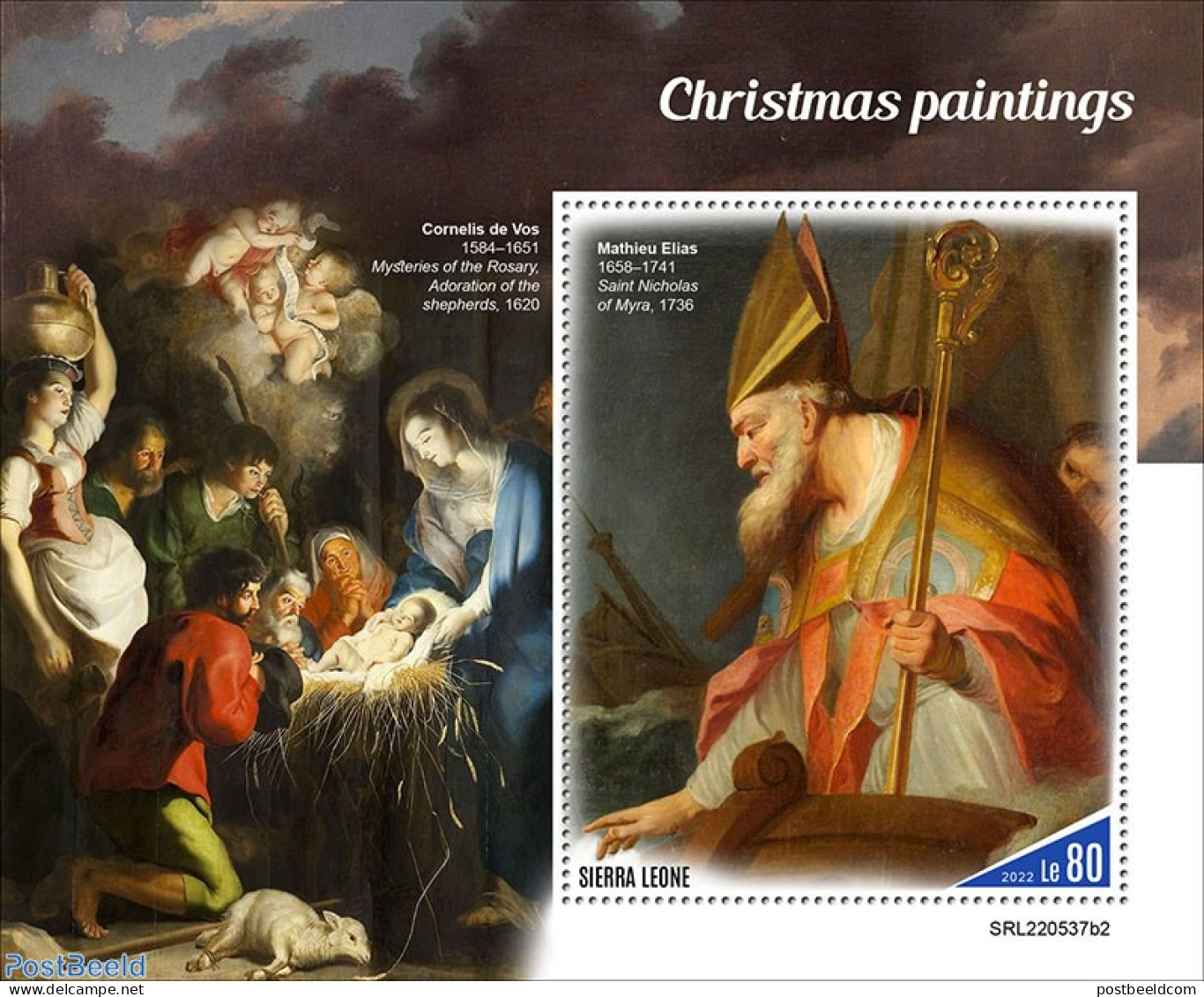 Sierra Leone 2022 Christmas Paintings, Mint NH, Religion - Christmas - Art - Paintings - Christmas