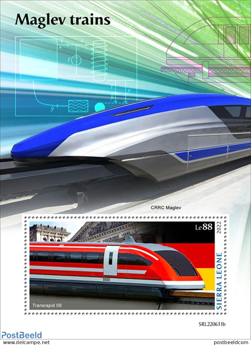 Sierra Leone 2022 Maglev Trains, Mint NH, Transport - Railways - Treni