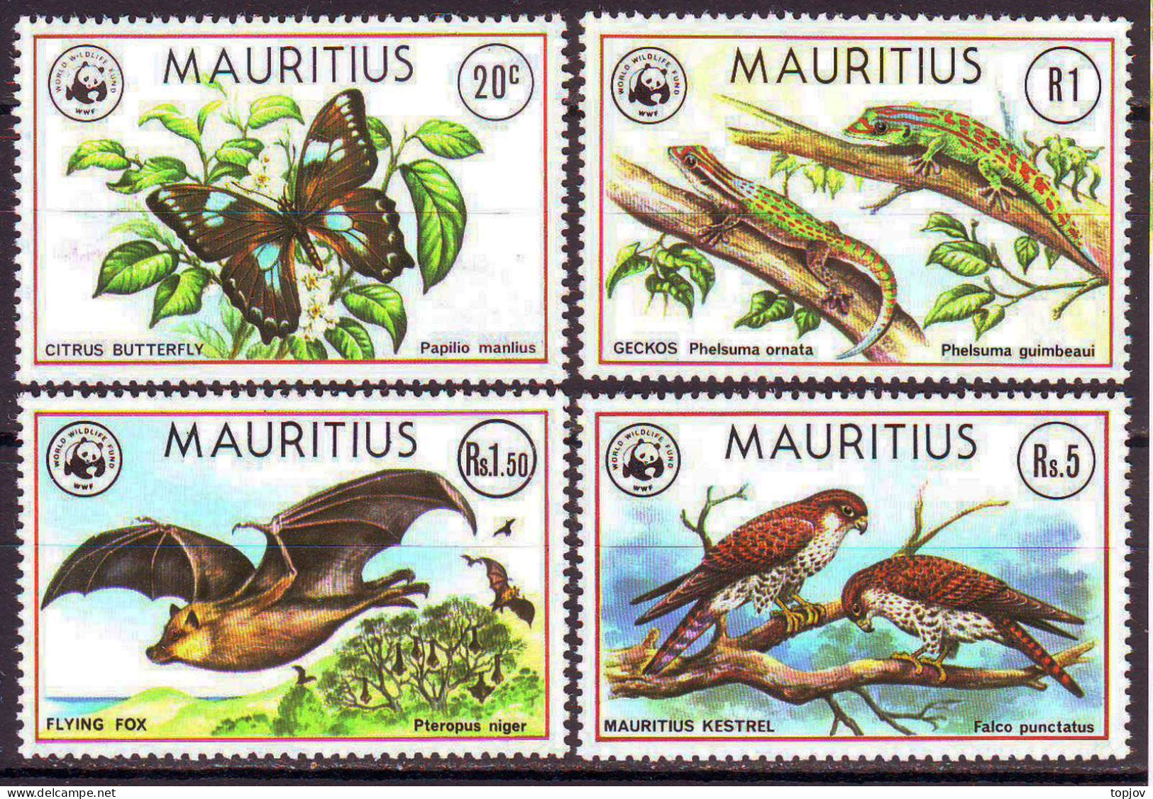 MAURITIUS - WWF GEAGLE BUTTERFLY LIZARD BEAT - **MNH - 1978 - Unused Stamps
