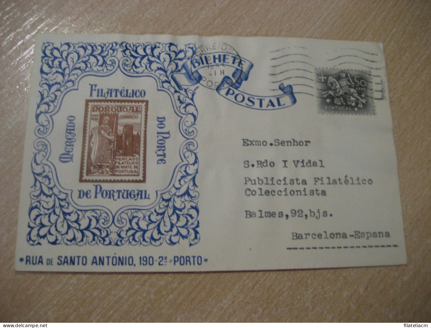 PORTO 1953 To Barcelona Spain Cancel Document Paper PORTUGAL - Cartas & Documentos