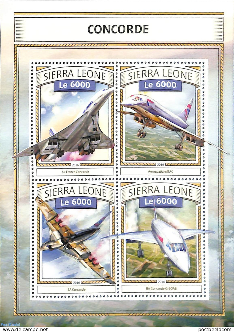 Sierra Leone 2016 Concorde, Mint NH, Transport - Concorde - Aircraft & Aviation - Concorde