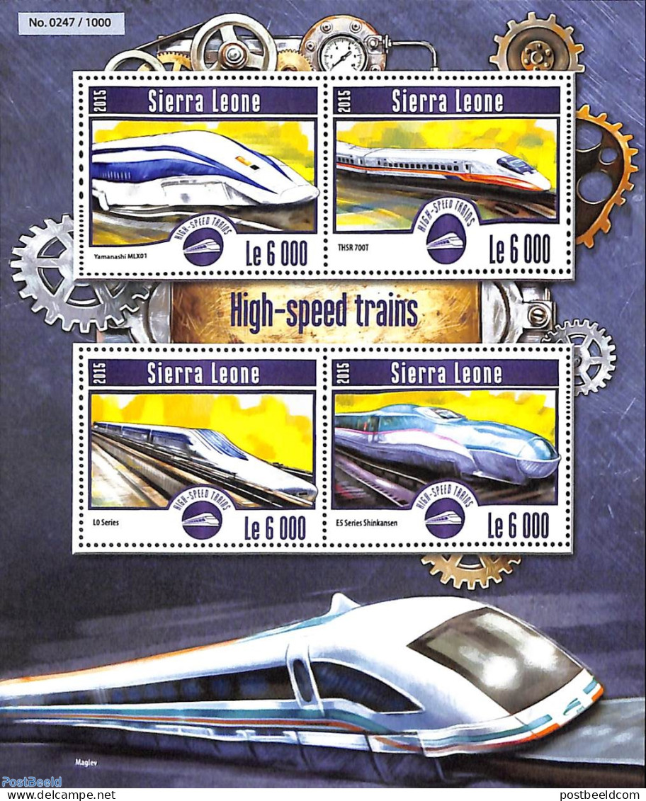 Sierra Leone 2015 High Speed Trains, Mint NH, Transport - Railways - Treni