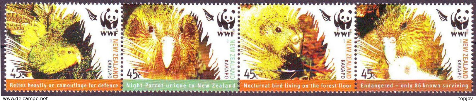 NEW ZEALAND - WWF KAKAPO  BIRDS - **MNH - 2005 - Unused Stamps