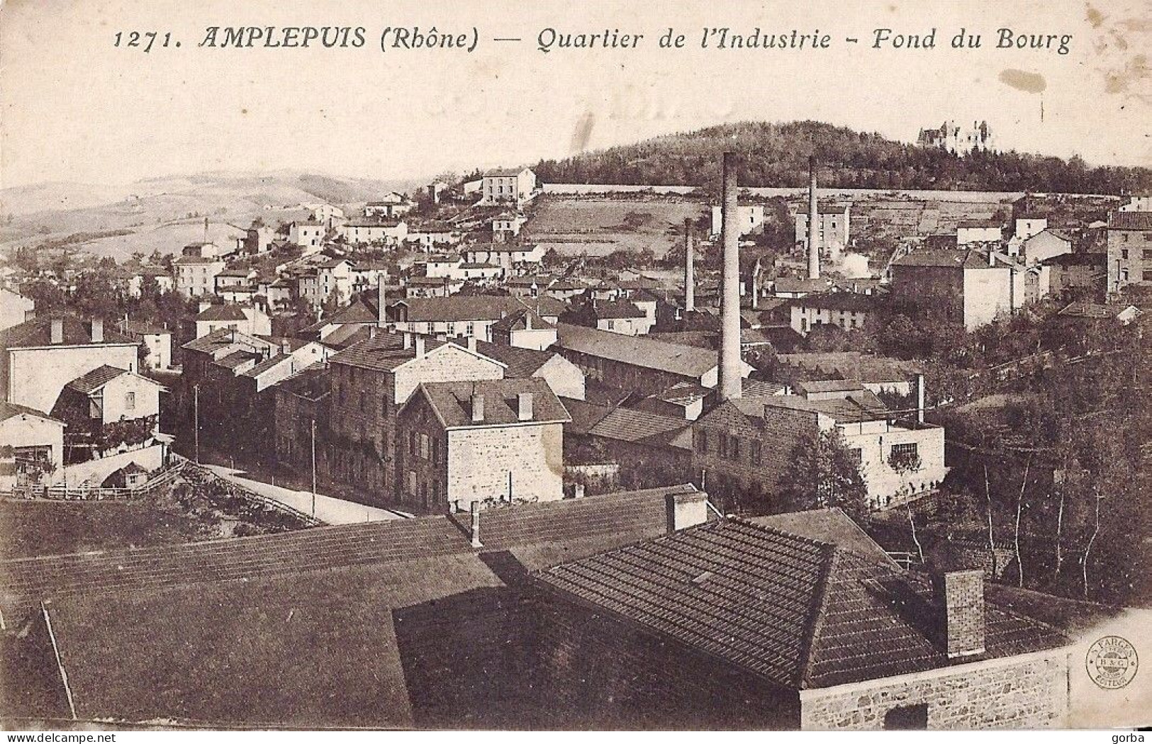 *CPA  - 69 - AMPLEPUIS - Quartier De L'Industrie - Fond Du Bourg - Amplepuis