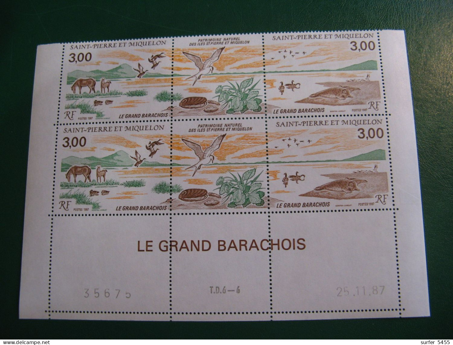 SAINT PIERRE ET MIQUELON YVERT POSTE ORDINAIRE N° 485A EN PAIRE CD NEUVE** LUXE - MNH - COTE 11,00 EUROS - Neufs