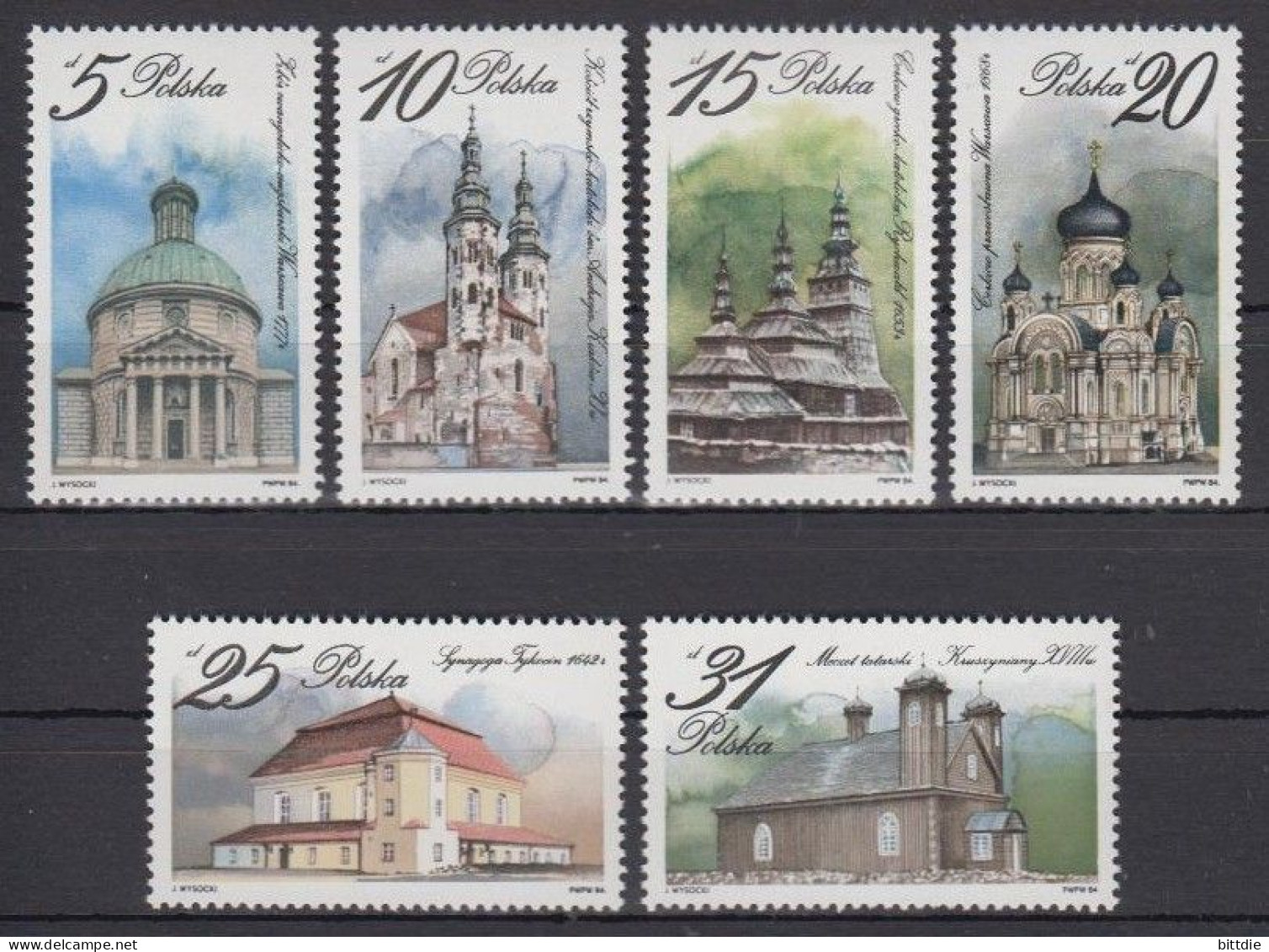 Polen , Kirchen  2954/59 , Xx   (A6.1730) - Ongebruikt