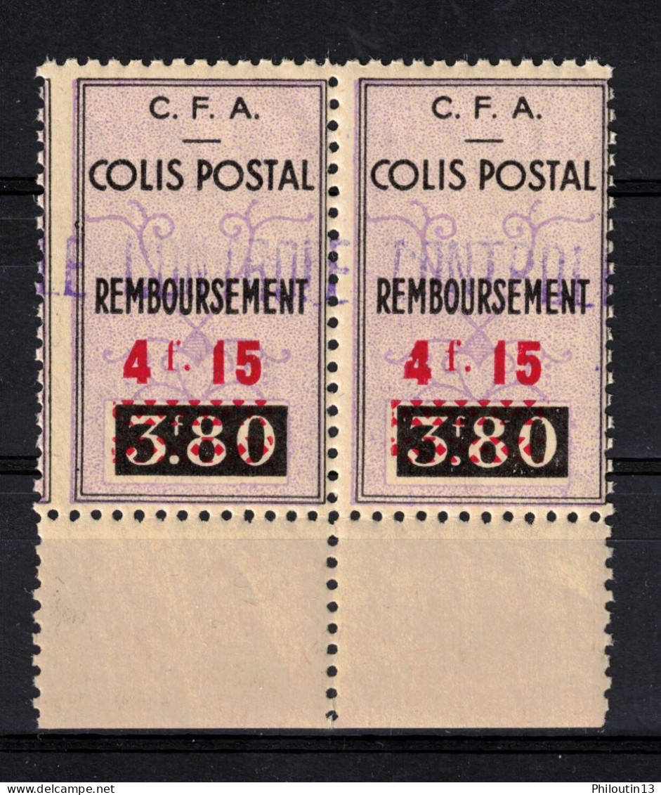 Algérie Colonies Françaises Colis Postaux Paire BDF N° 77a ** / MNH  Scan Recto / Verso - Paketmarken